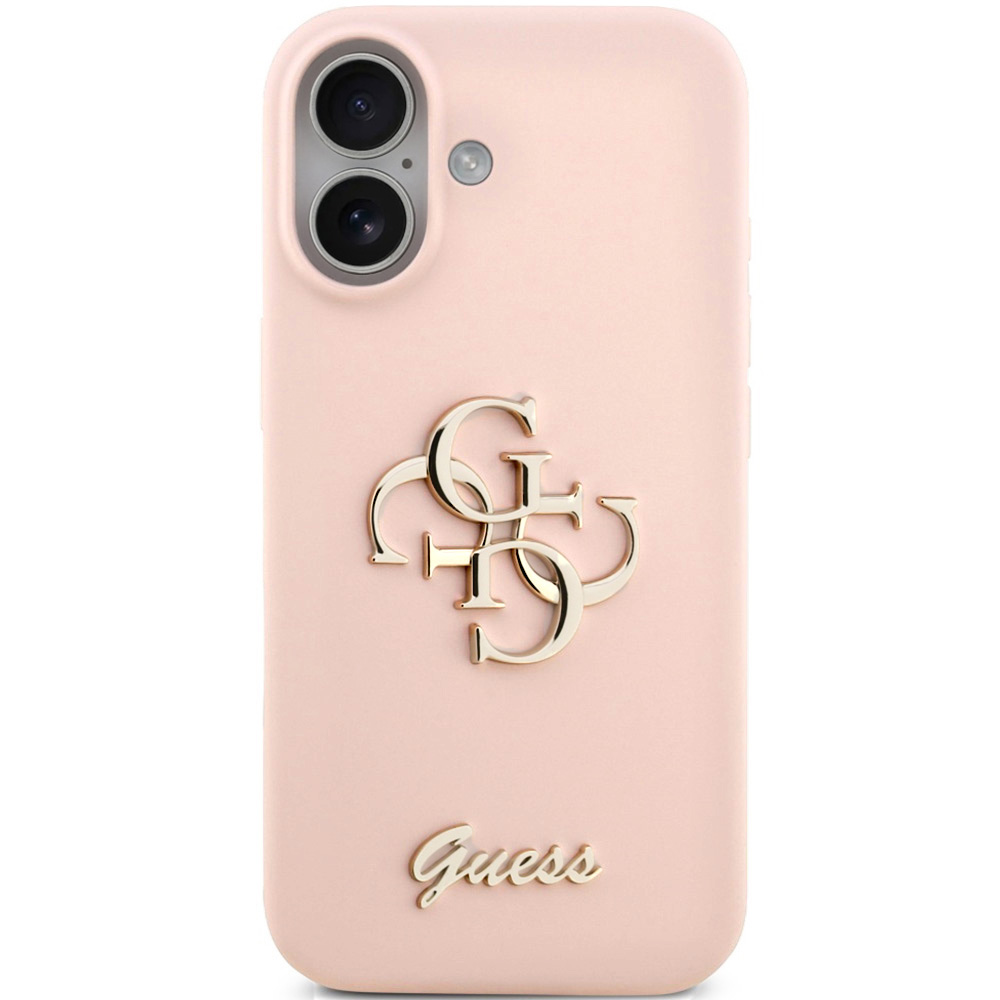  Etui Guess Hardcase Silicone Big 4G Script do iPhone 17, jasnoróżowe